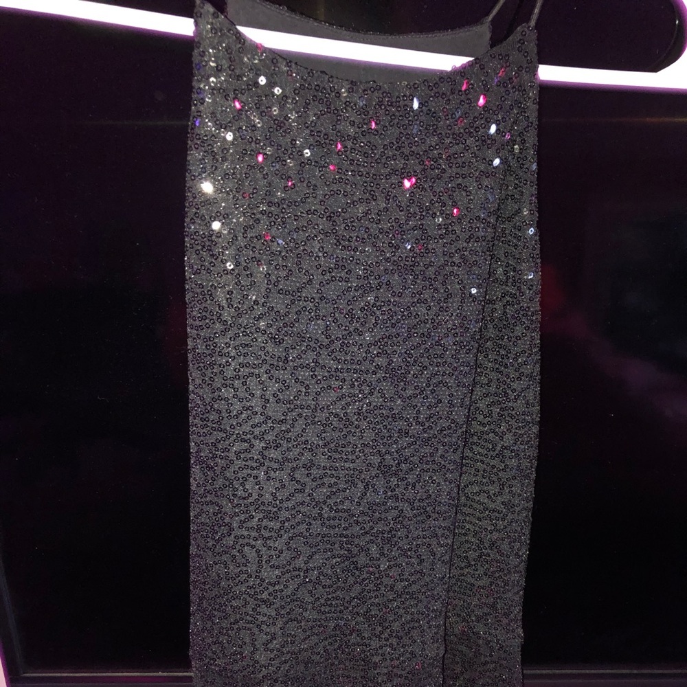 Aqua Black Sequin Dress